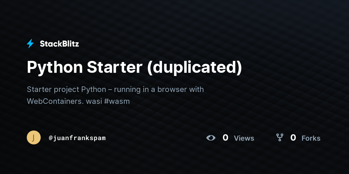 Python Starter (duplicated) - StackBlitz