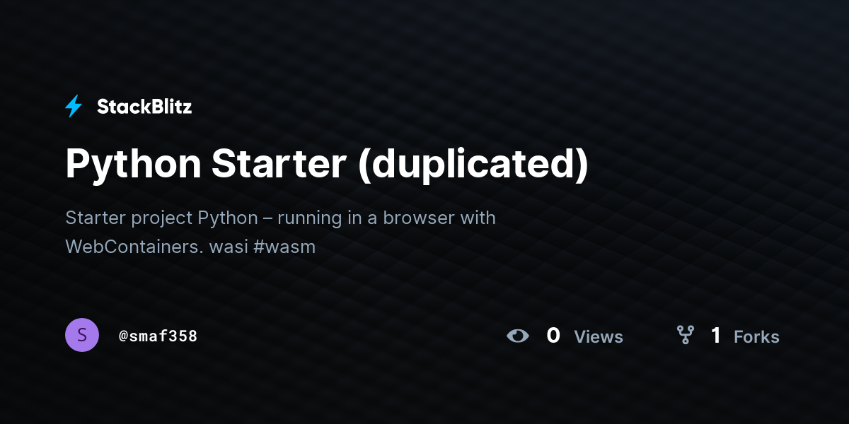 Python Starter (duplicated) - StackBlitz