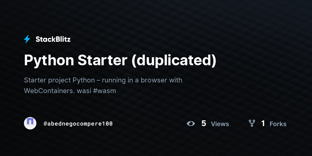 Python Starter (duplicated) - StackBlitz