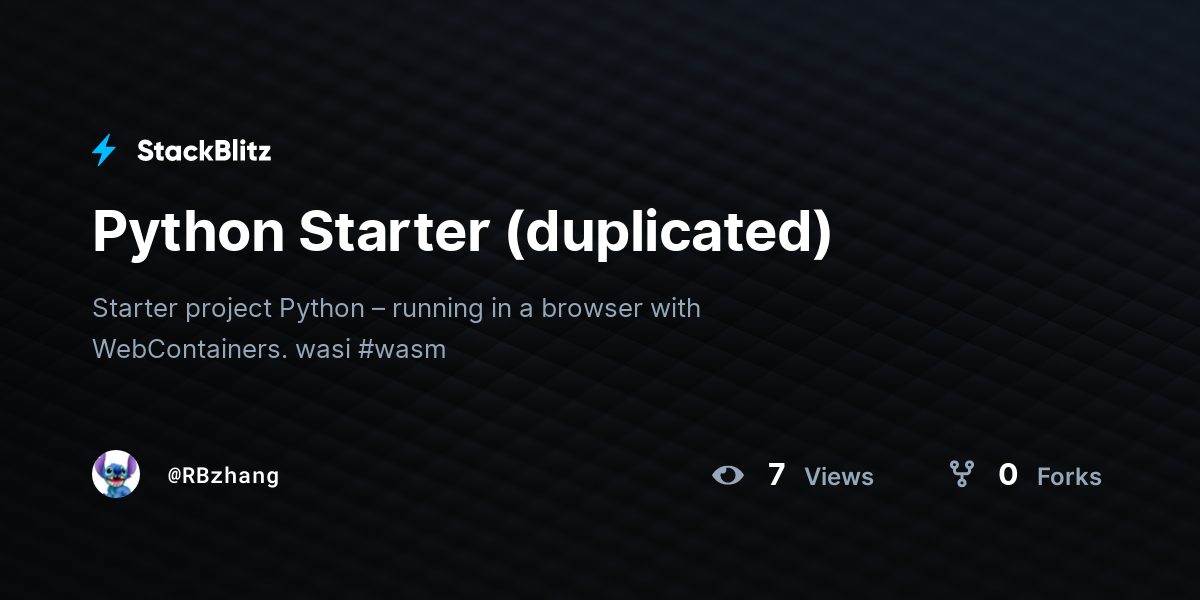 Python Starter (duplicated) - StackBlitz