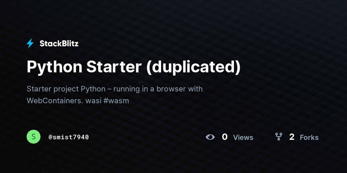 Python Starter (duplicated) - StackBlitz