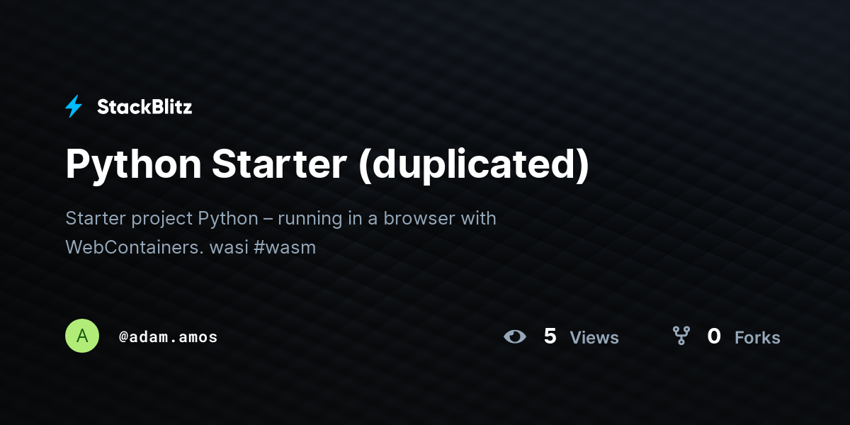 Python Starter (duplicated) - StackBlitz