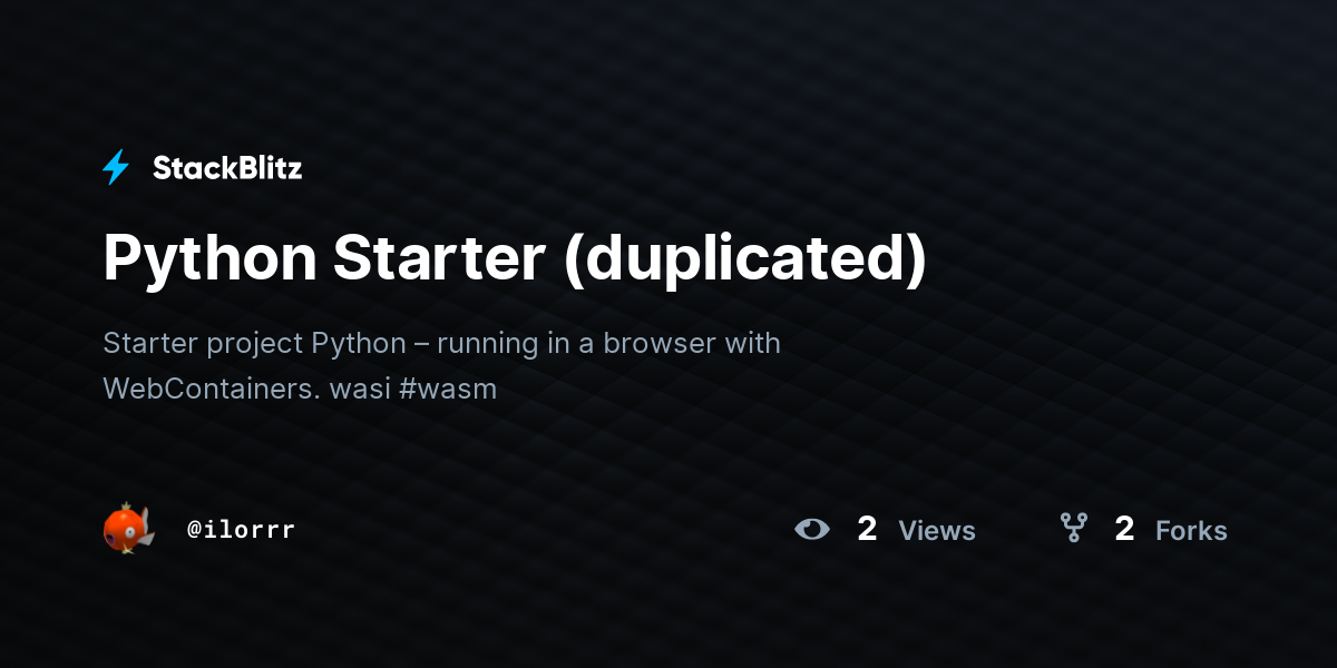 Python Starter (duplicated) - StackBlitz