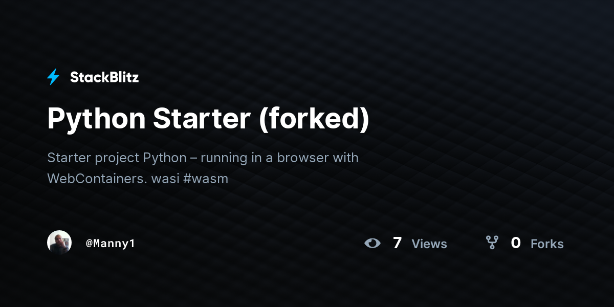 Python Starter (forked) - StackBlitz