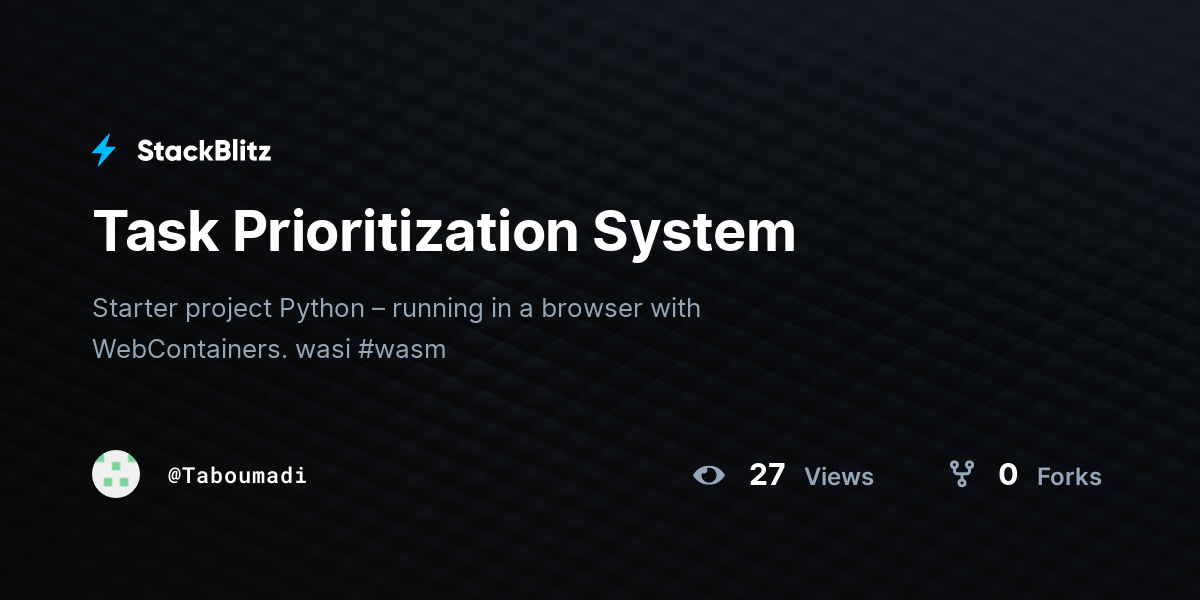 Task Prioritization System - StackBlitz