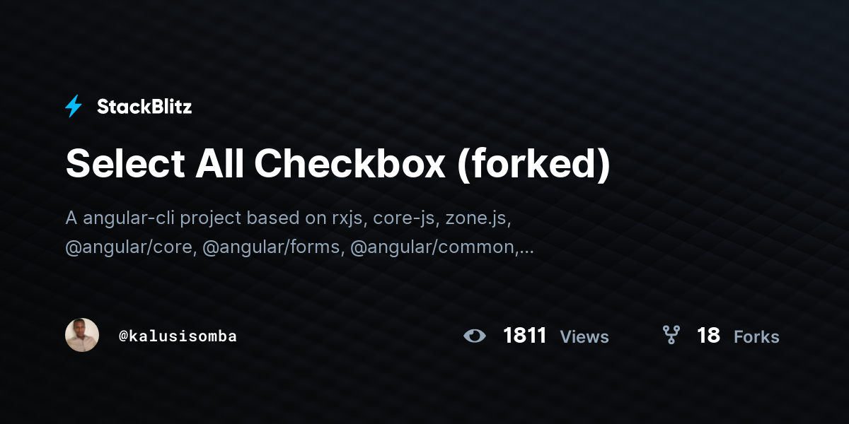 Select All Checkbox (forked) - StackBlitz