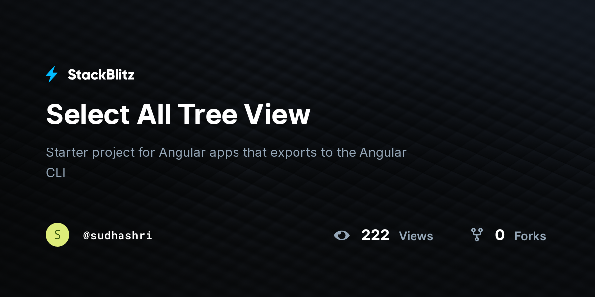Select All Tree View - StackBlitz