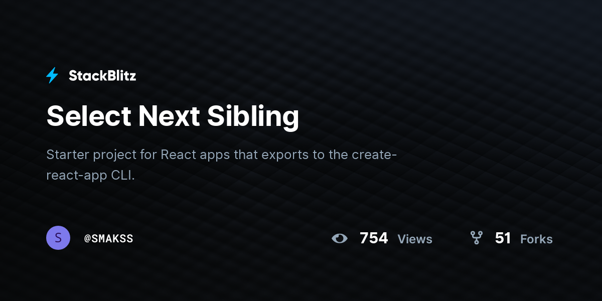 Select Next Sibling - StackBlitz