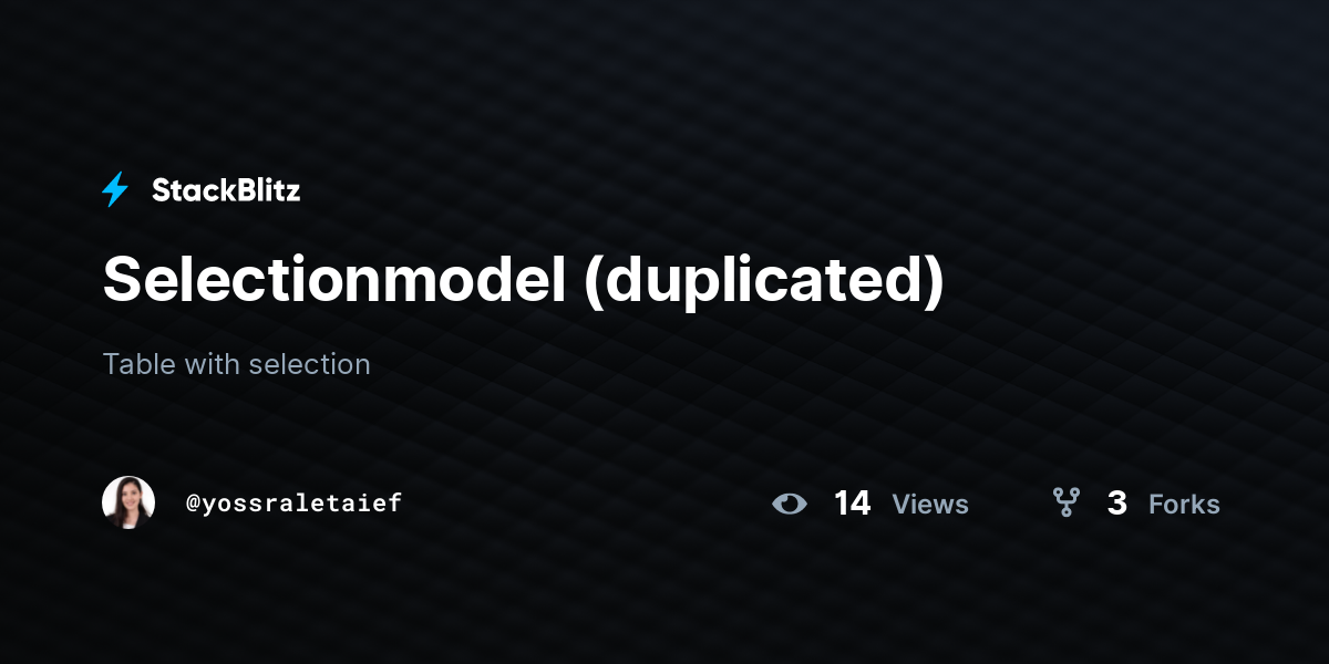 Selectionmodel (duplicated) - StackBlitz