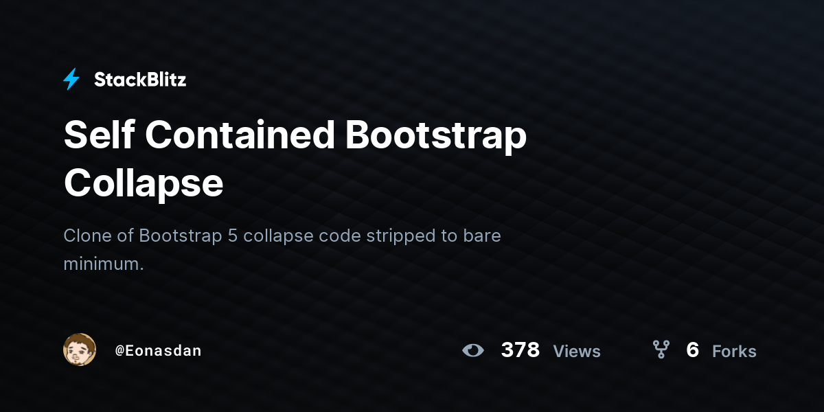 Self Contained Bootstrap Collapse - StackBlitz