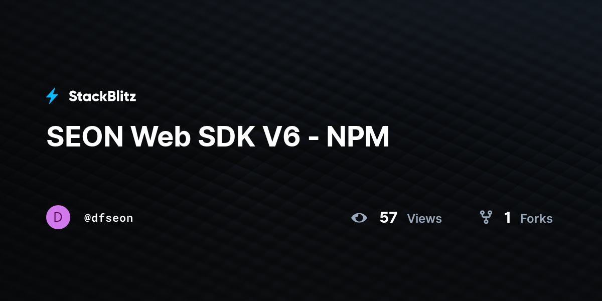 SEON Web SDK V6 - NPM - StackBlitz