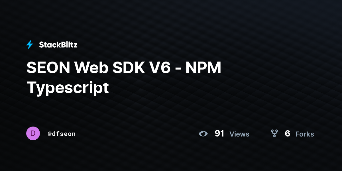 SEON Web SDK V6 - NPM Typescript - StackBlitz