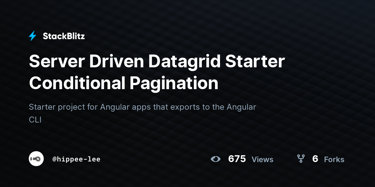 Server Driven Datagrid Starter Conditional Pagination - StackBlitz
