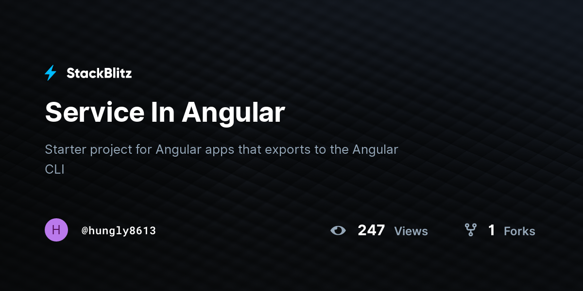 Service In Angular - StackBlitz