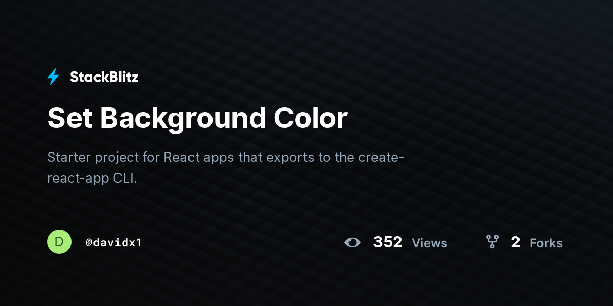 Set Background Color - StackBlitz