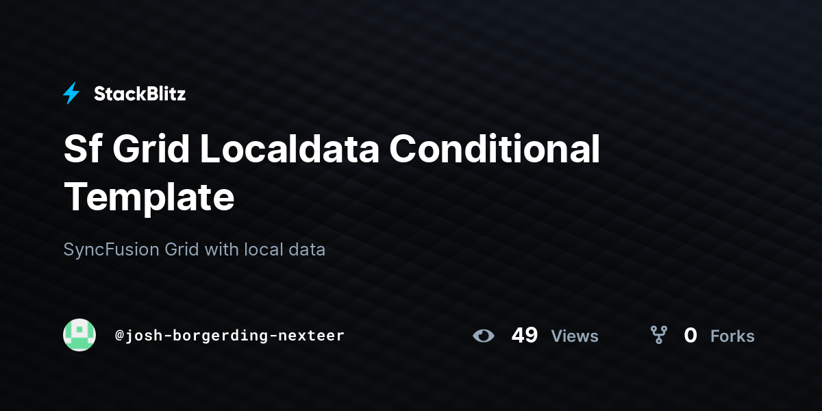 Sf Grid Localdata Conditional Template - StackBlitz