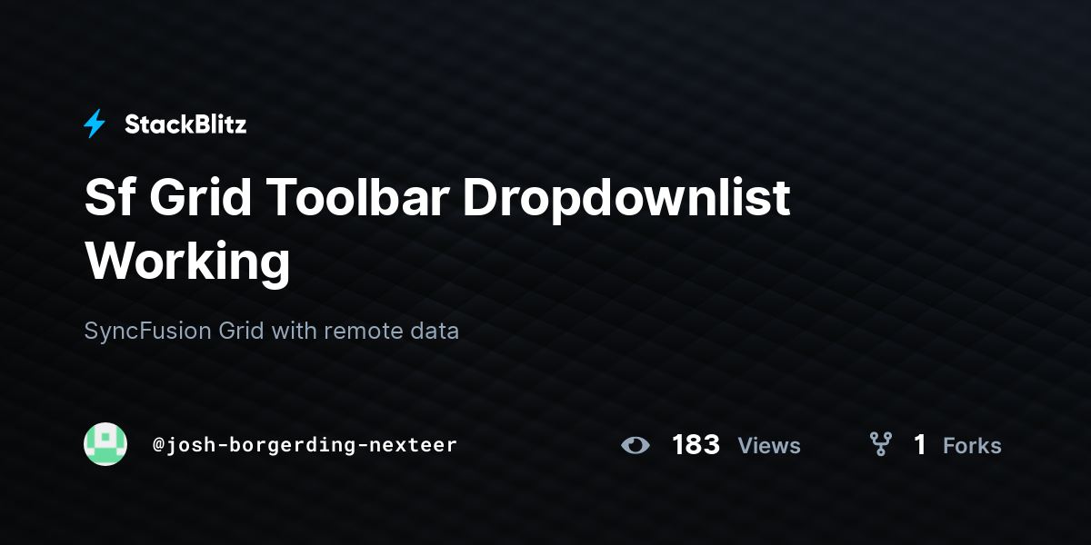 Sf Grid Toolbar Dropdownlist Working - StackBlitz