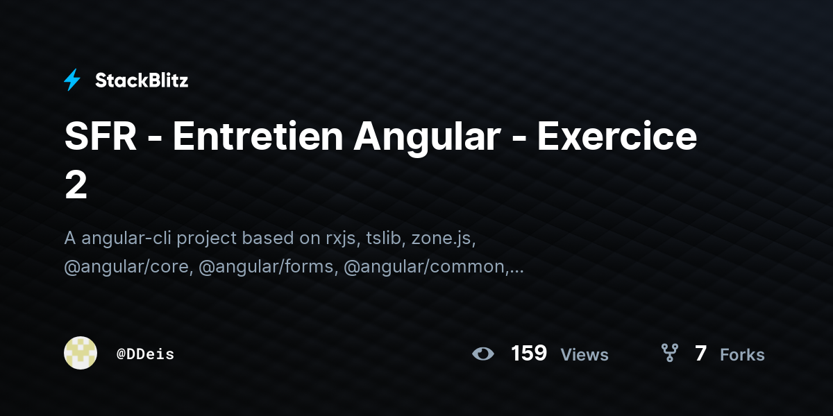 SFR - Entretien Angular - Exercice 2 - StackBlitz