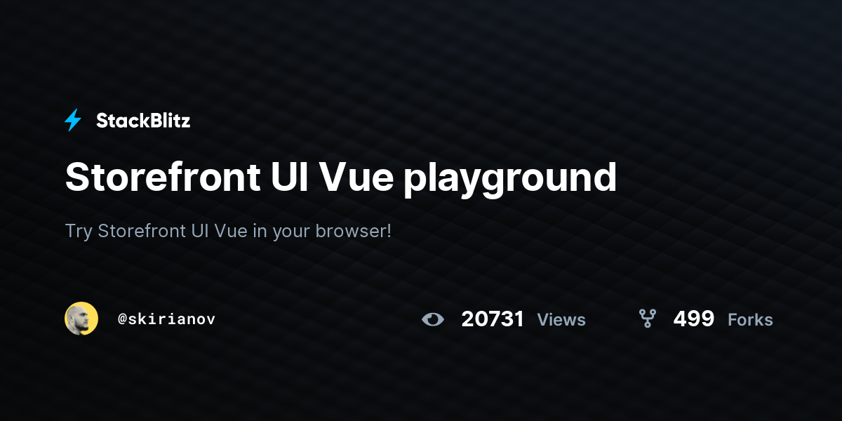 Storefront UI Vue playground - StackBlitz