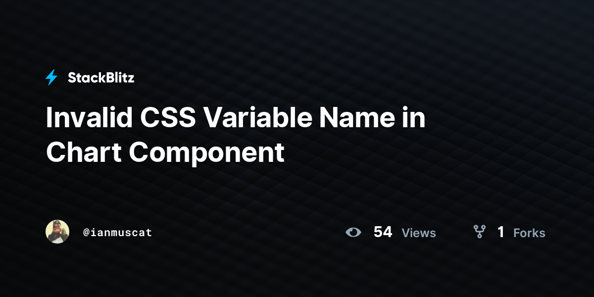 Invalid CSS Variable Name in Chart Component - StackBlitz