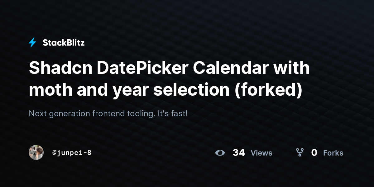 Shadcn DatePicker Calendar with moth and year selection (forked ...