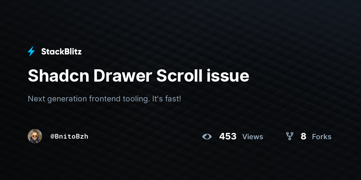 Shadcn Drawer Scroll issue - StackBlitz