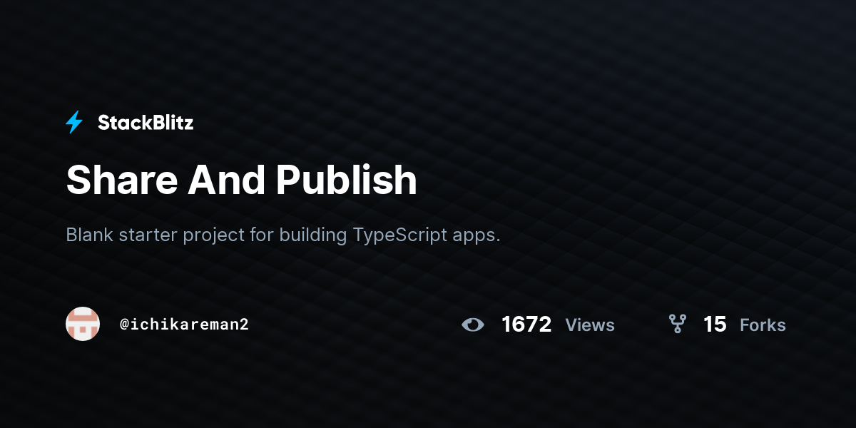 Share And Publish - StackBlitz