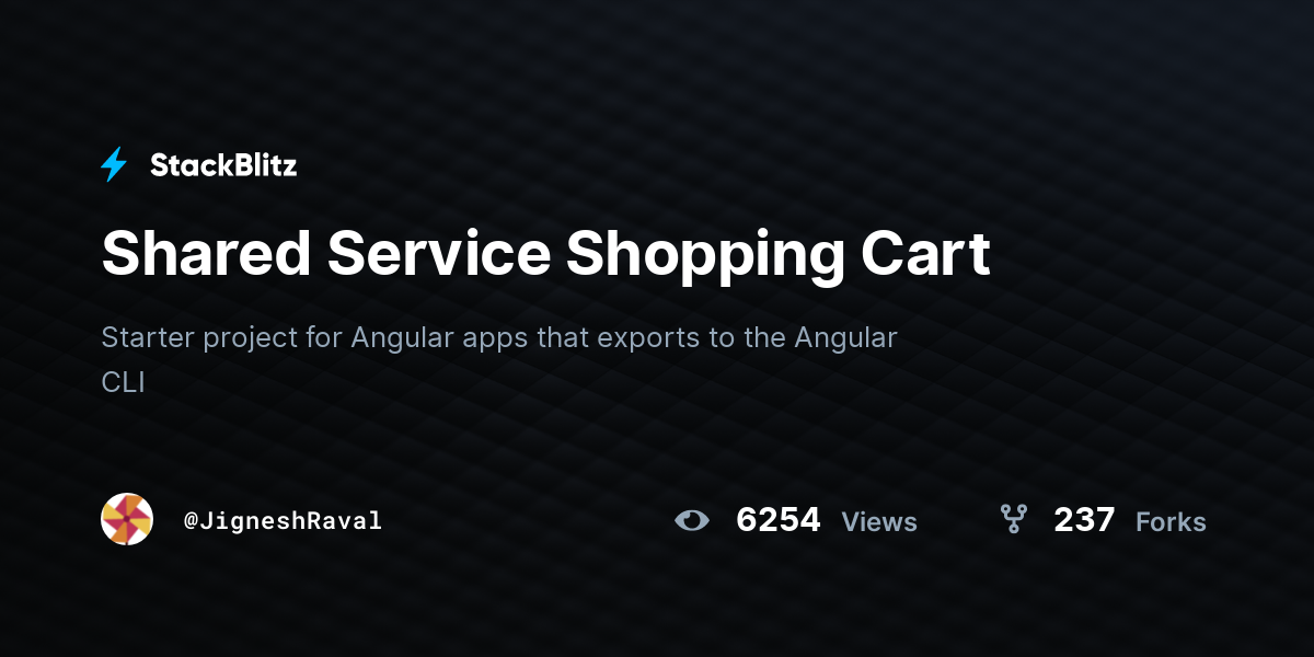Shared Service Shopping Cart - StackBlitz