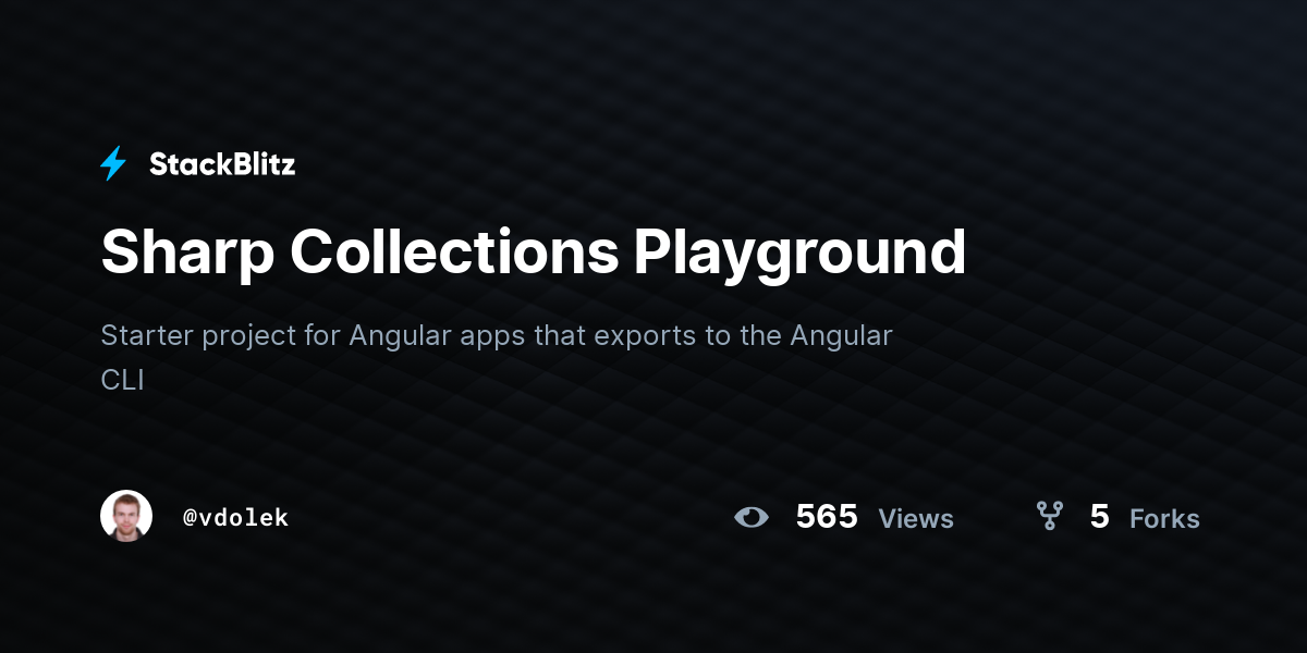 Sharp Collections Playground - StackBlitz
