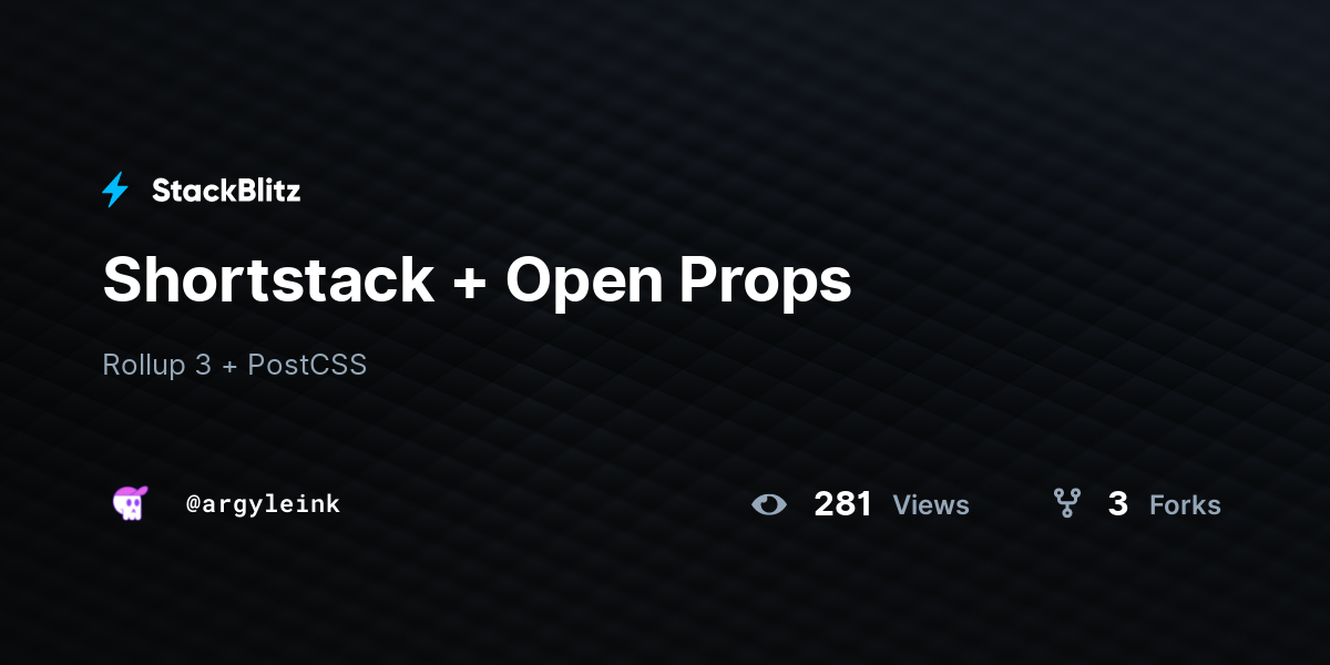 Shortstack + Open Props - StackBlitz