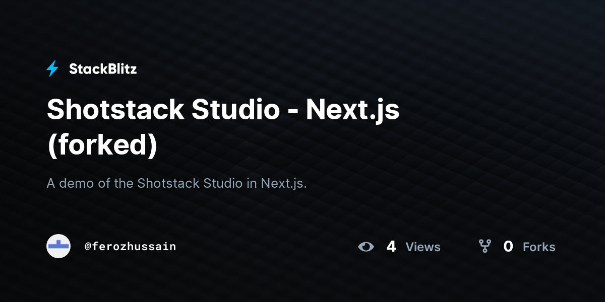 Shotstack Studio - Next.js (forked) - StackBlitz