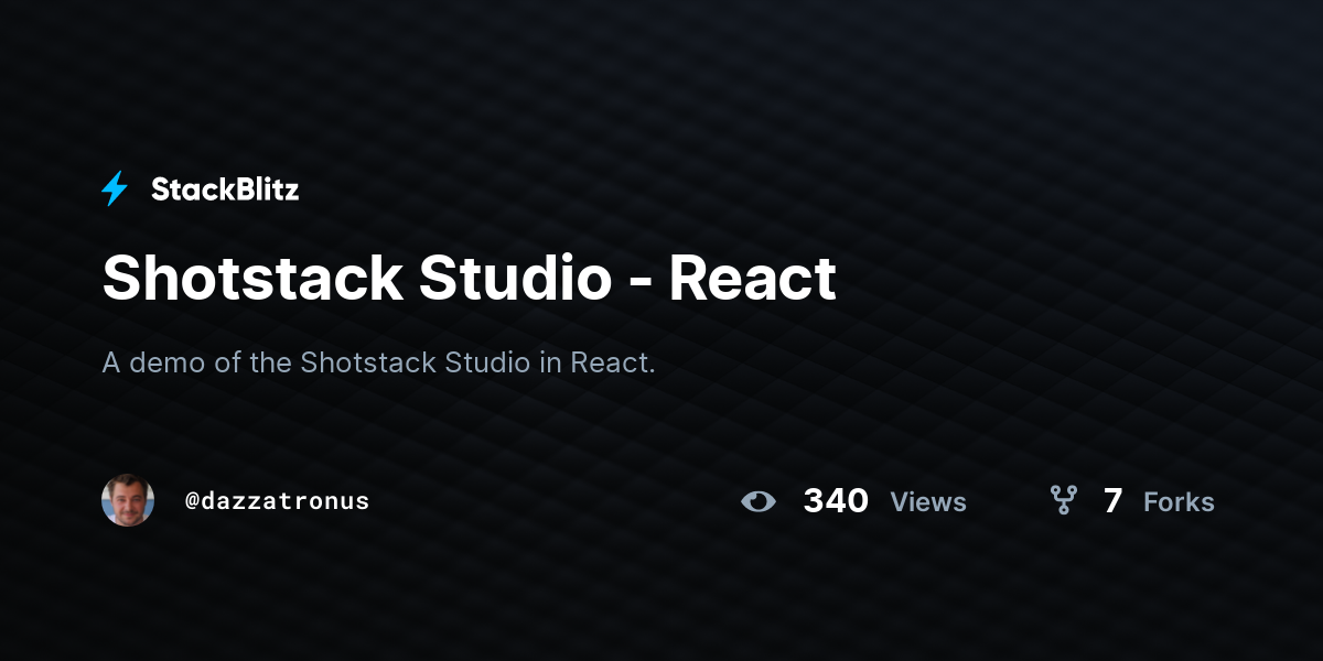 Shotstack Studio - React - StackBlitz