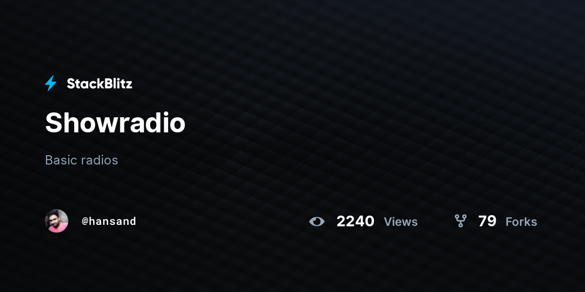 Showradio - StackBlitz