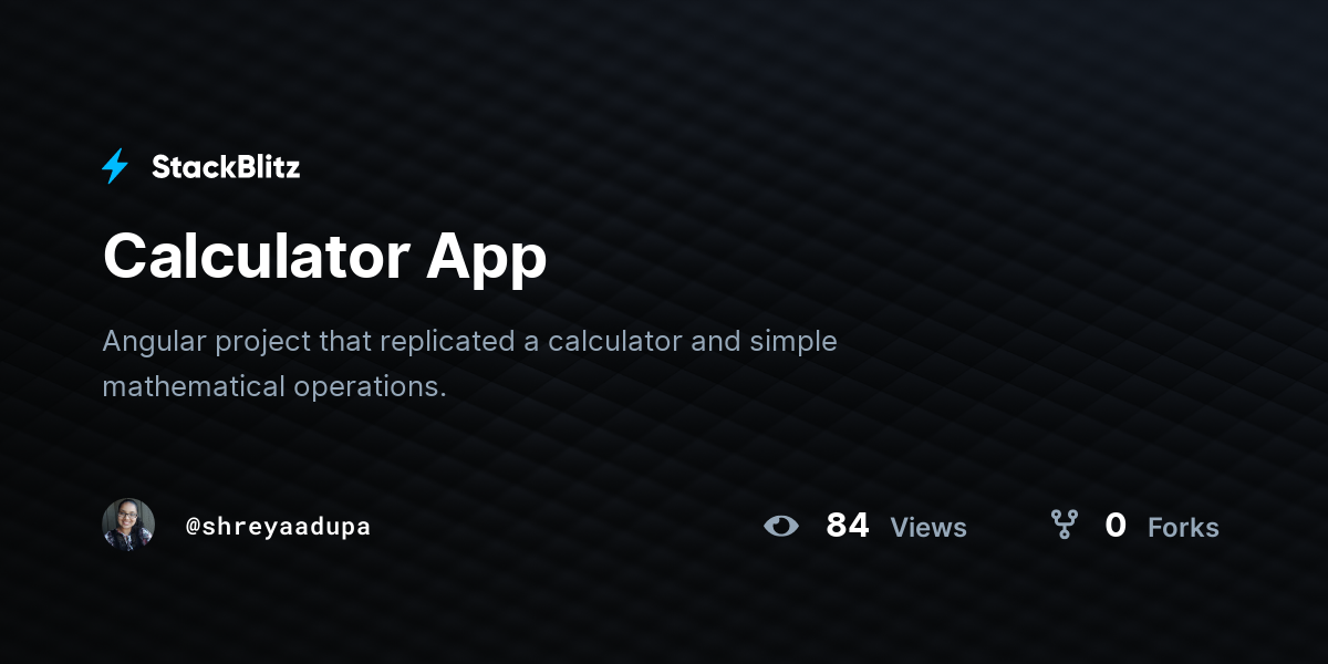Calculator App - StackBlitz