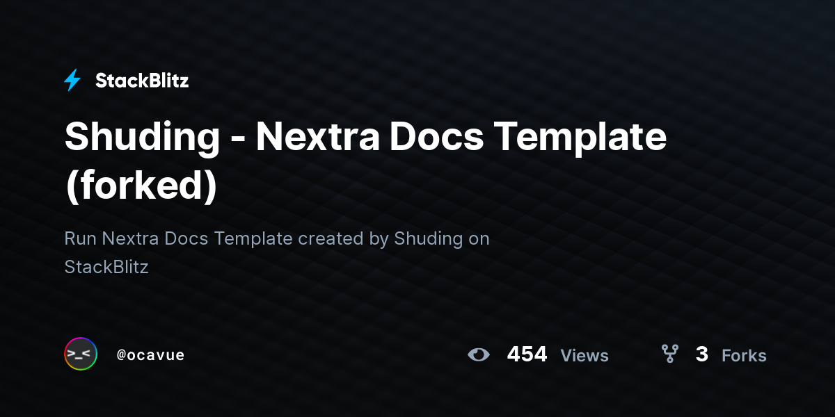 Shuding - Nextra Docs Template (forked) - StackBlitz