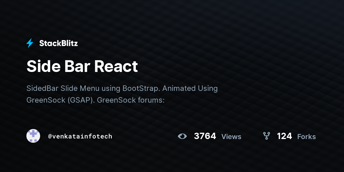 Side Bar React - StackBlitz