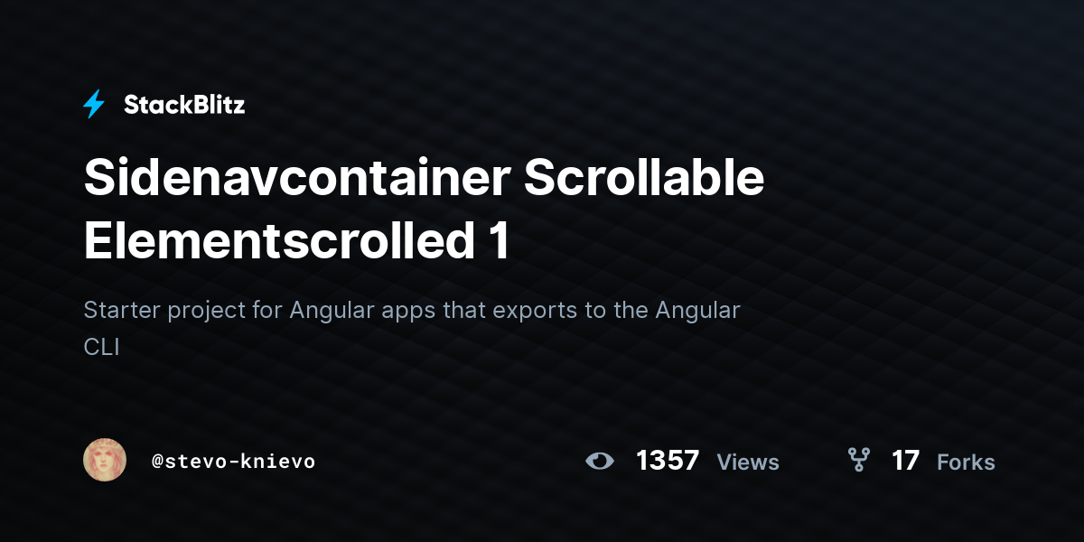 Sidenavcontainer Scrollable Elementscrolled 1 - StackBlitz