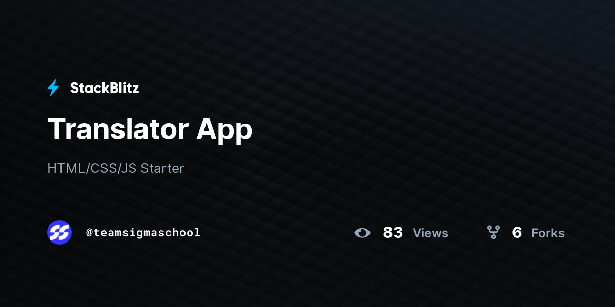 Translator App - StackBlitz