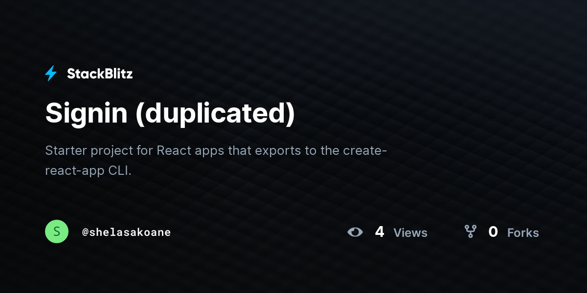 Signin (duplicated) - StackBlitz