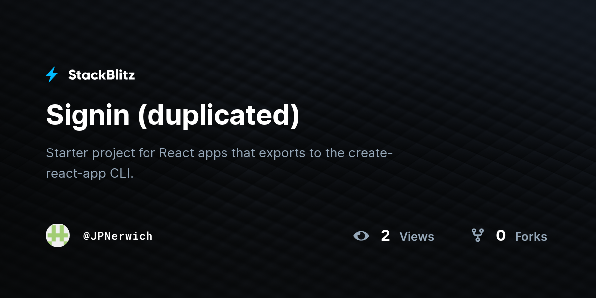 Signin (duplicated) - StackBlitz