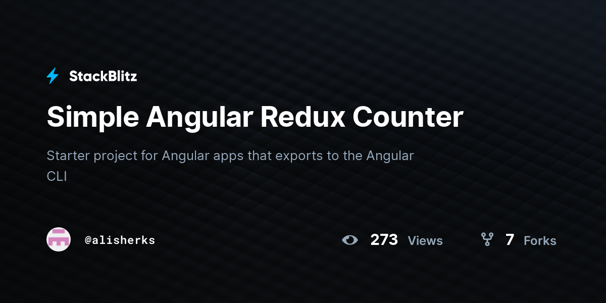 Simple Angular Redux Counter - StackBlitz