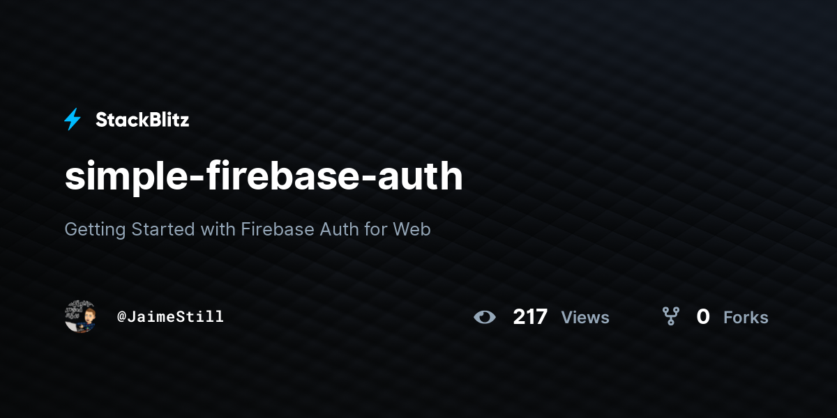 Simple Firebase Auth Stackblitz