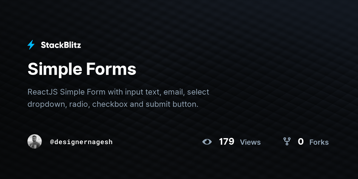 Simple Forms - StackBlitz