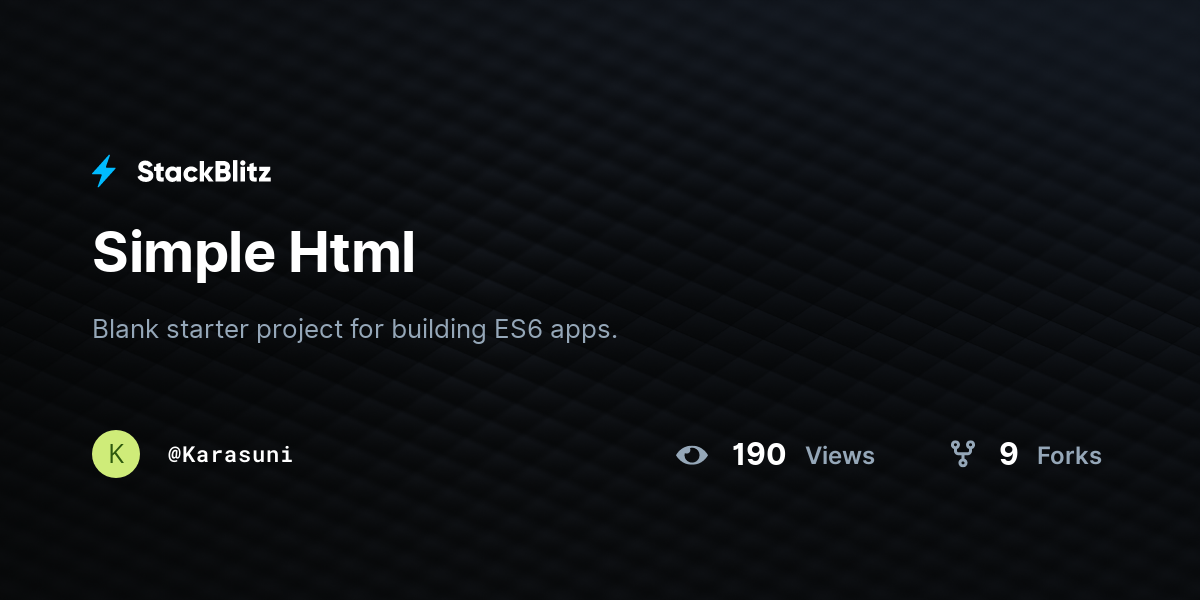 Simple Html - StackBlitz