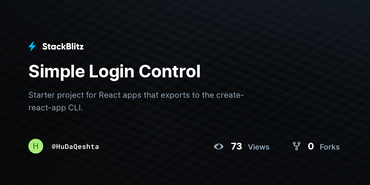 Simple Login Control - StackBlitz