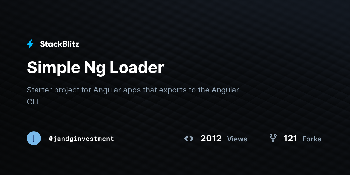 Simple Ng Loader - StackBlitz