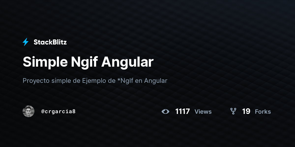 Simple Ngif Angular - StackBlitz