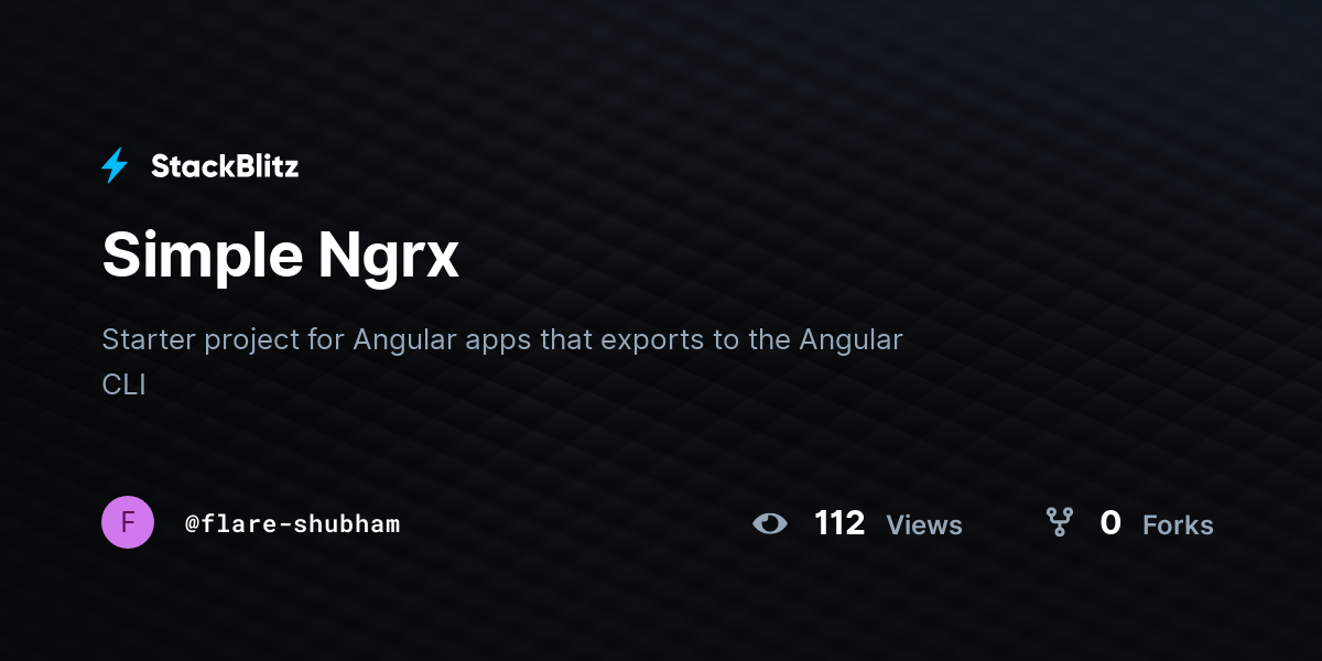 Simple Ngrx - StackBlitz