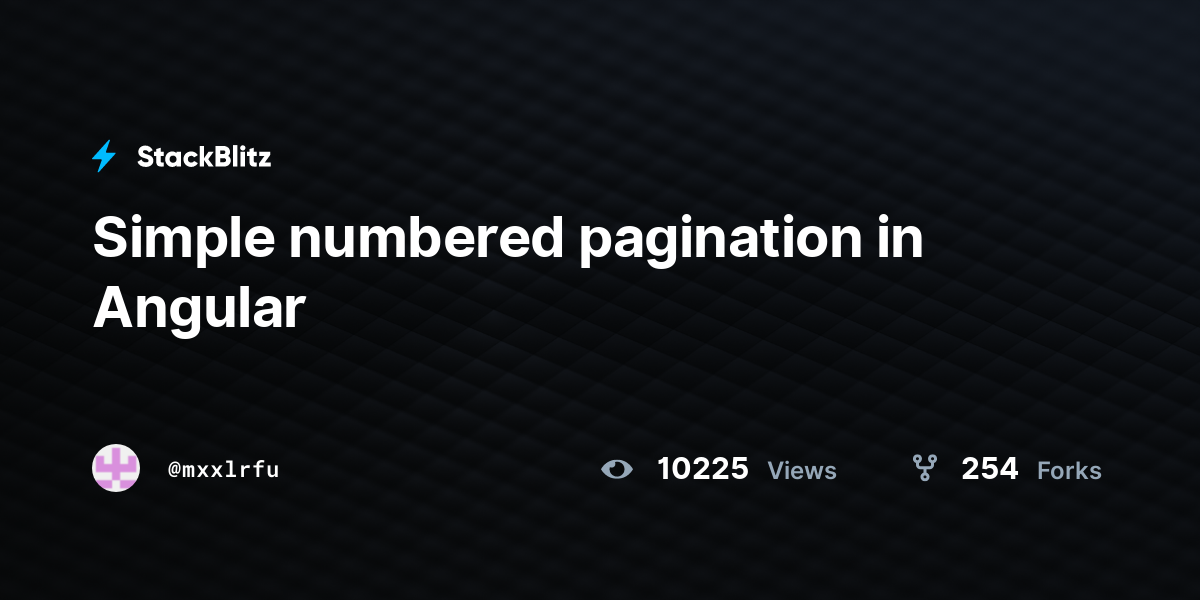 Simple numbered pagination in Angular - StackBlitz