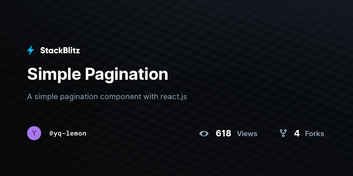 Simple Pagination - StackBlitz